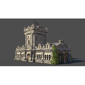 3D Old Medieval Warehouse Castle model